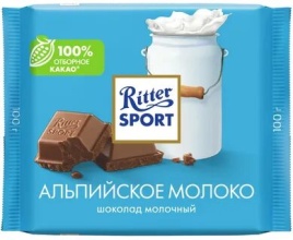 Риттер Спорт Альпийское Молоко 100 гр. (12 шт.)
