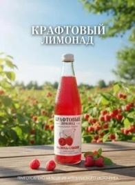 Крафтовый лимонад Малина/Сливки 0,5 л. (12 шт.) ст.