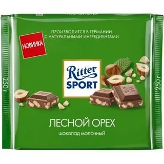 Риттер Спорт Молочный дробленый фундук 100 гр. (12 шт.) фото 1
