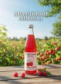 Крафтовый лимонад Малина/Сливки 0,5 л. (12 шт.) ст. фото 1
